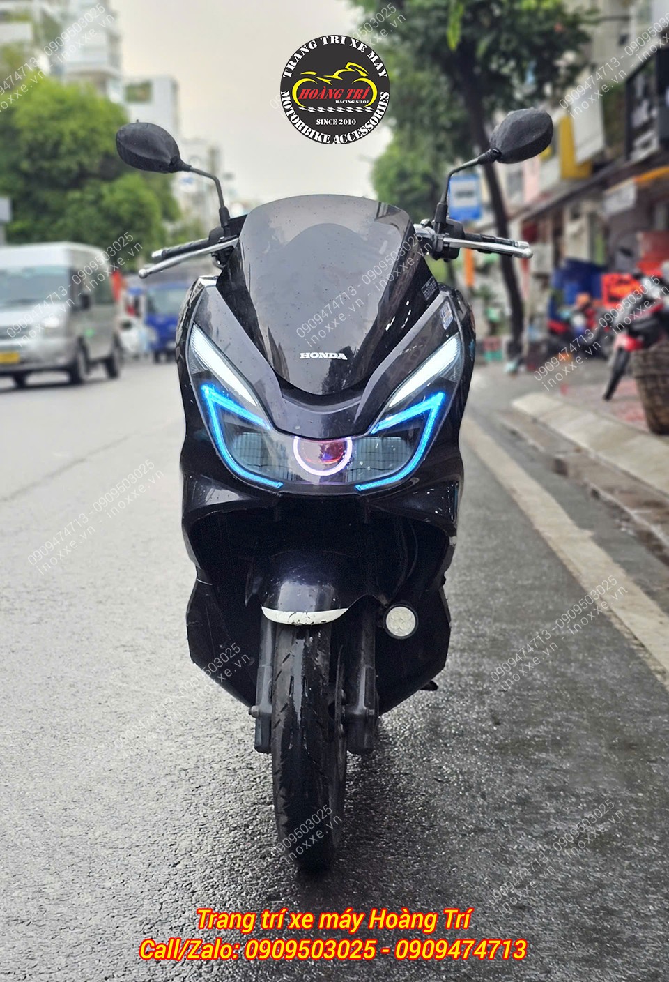 Độ đèn bi cầu PCX